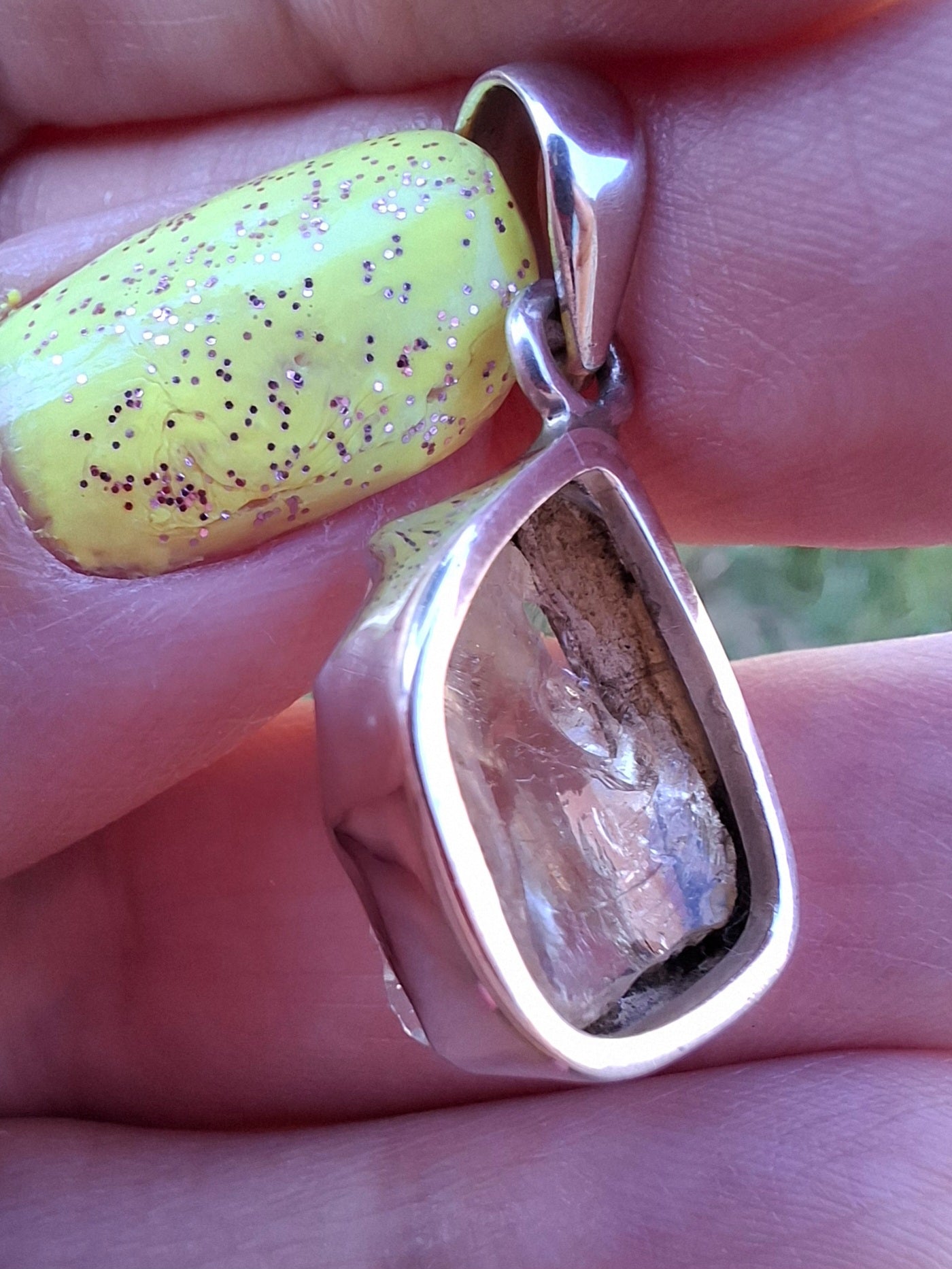Libyan Desert Glass Pendant, 925 Silver, Tektite (LP103)