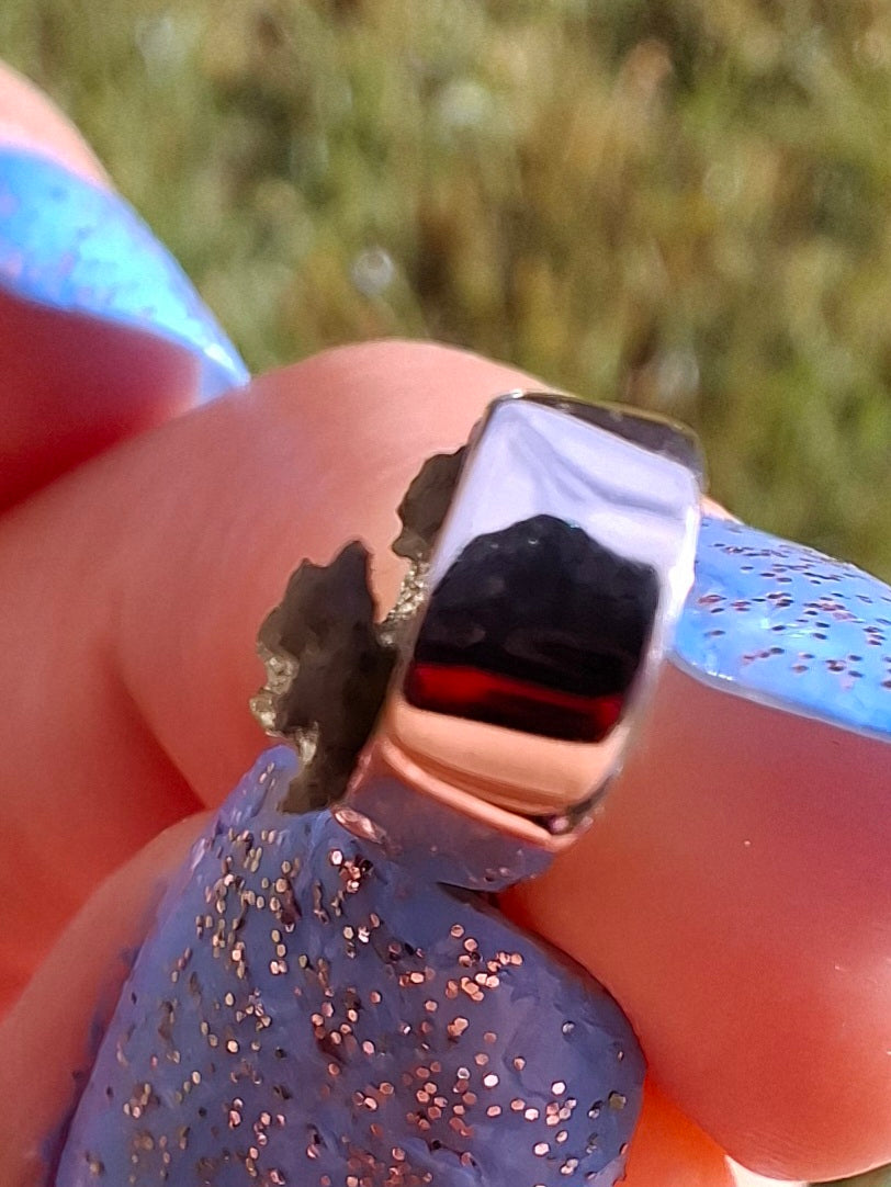 Moldavite Pendant, 925 Silver, Tektite (Ref: P47)