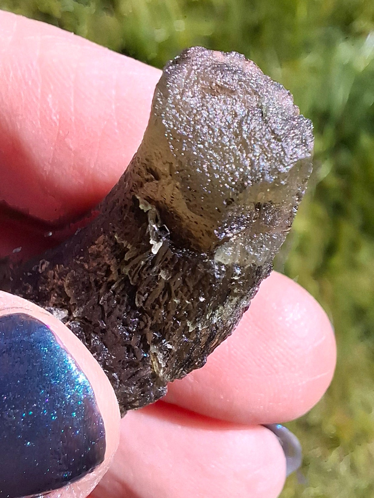 Moldavite Piece, NESMEN, 8.04g, Tektite (Ref: 1377)