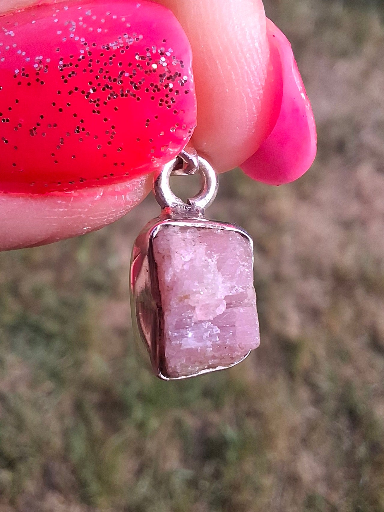 Pink Tourmaline Pendant, 925 Silver, Crystal (Ref: PT81)