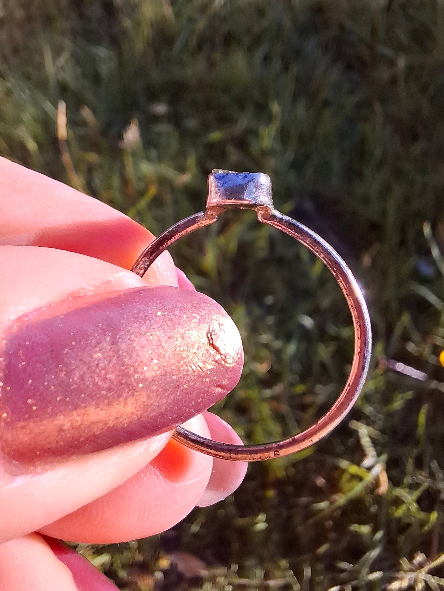 Moldavite Ring, size Q, 925 Silver, Tektite (Ref: R46)