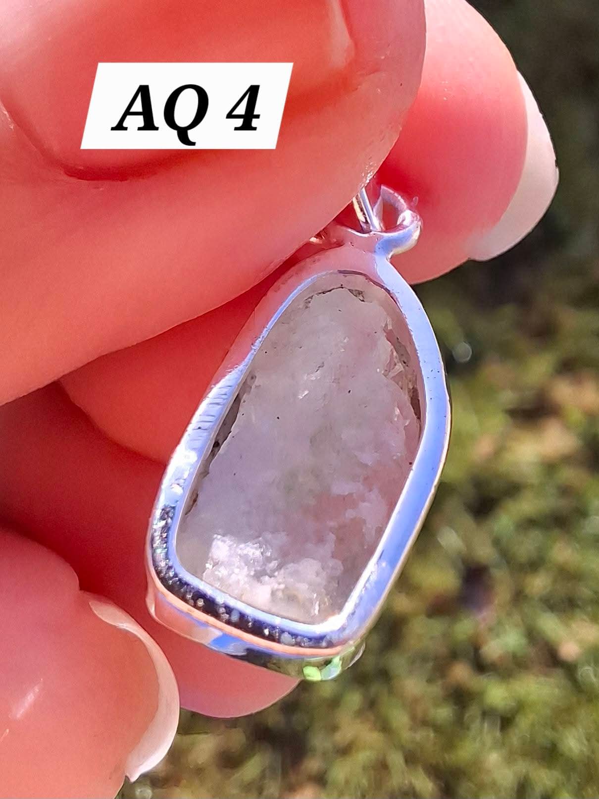 Aquamarine Pendant, 925 Silver, Crystal 🌈 (Ref: AQ4)