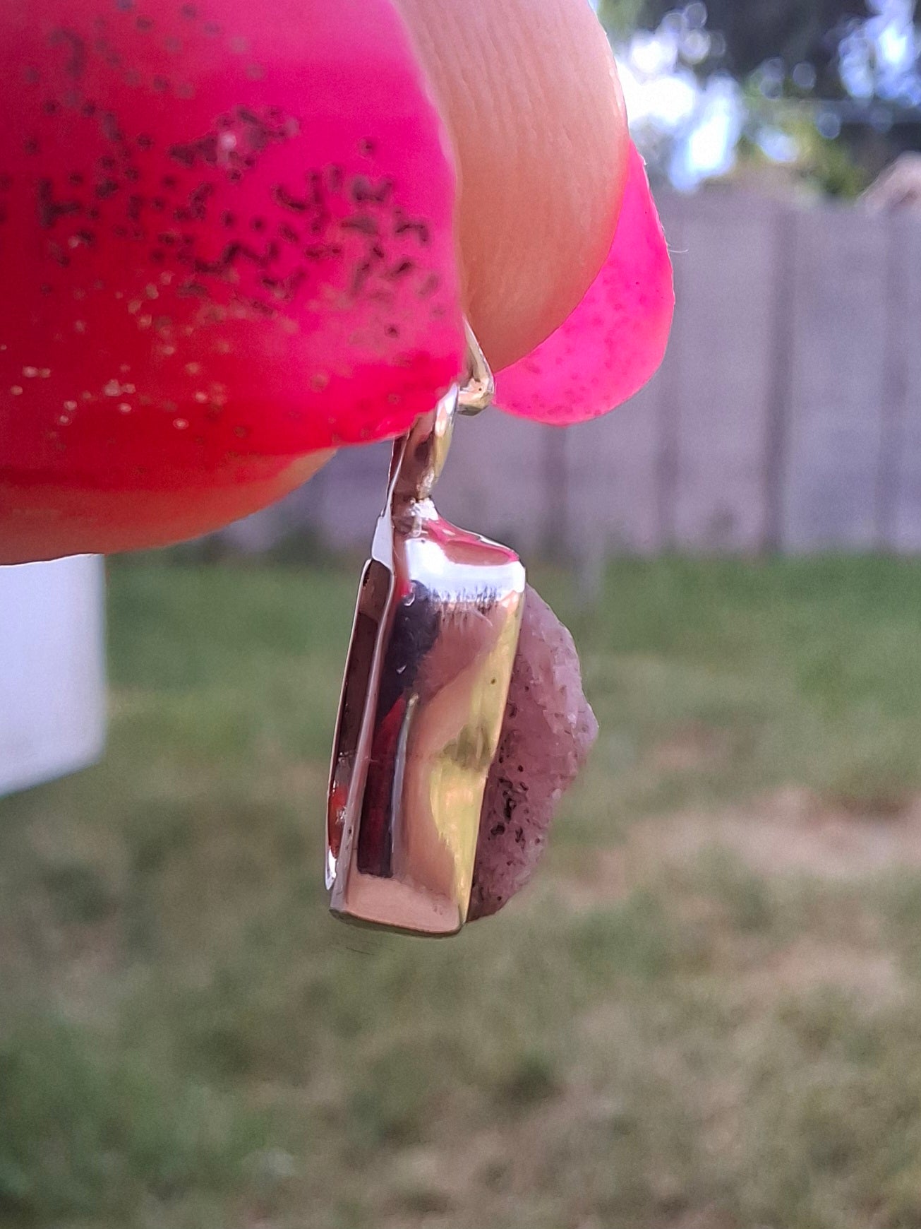 Pink Tourmaline Pendant, 925 Silver, Crystal (Ref: PT81)