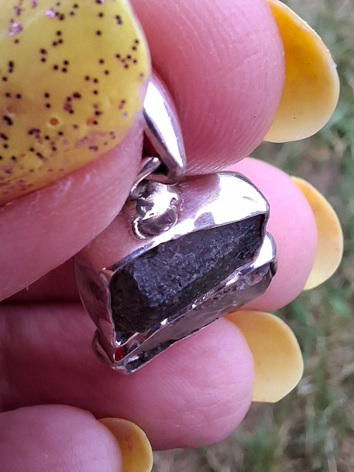 Moldavite & Libyan Desert Glass Pendant, 925 Silver, Tektite (Ref: MLP6)