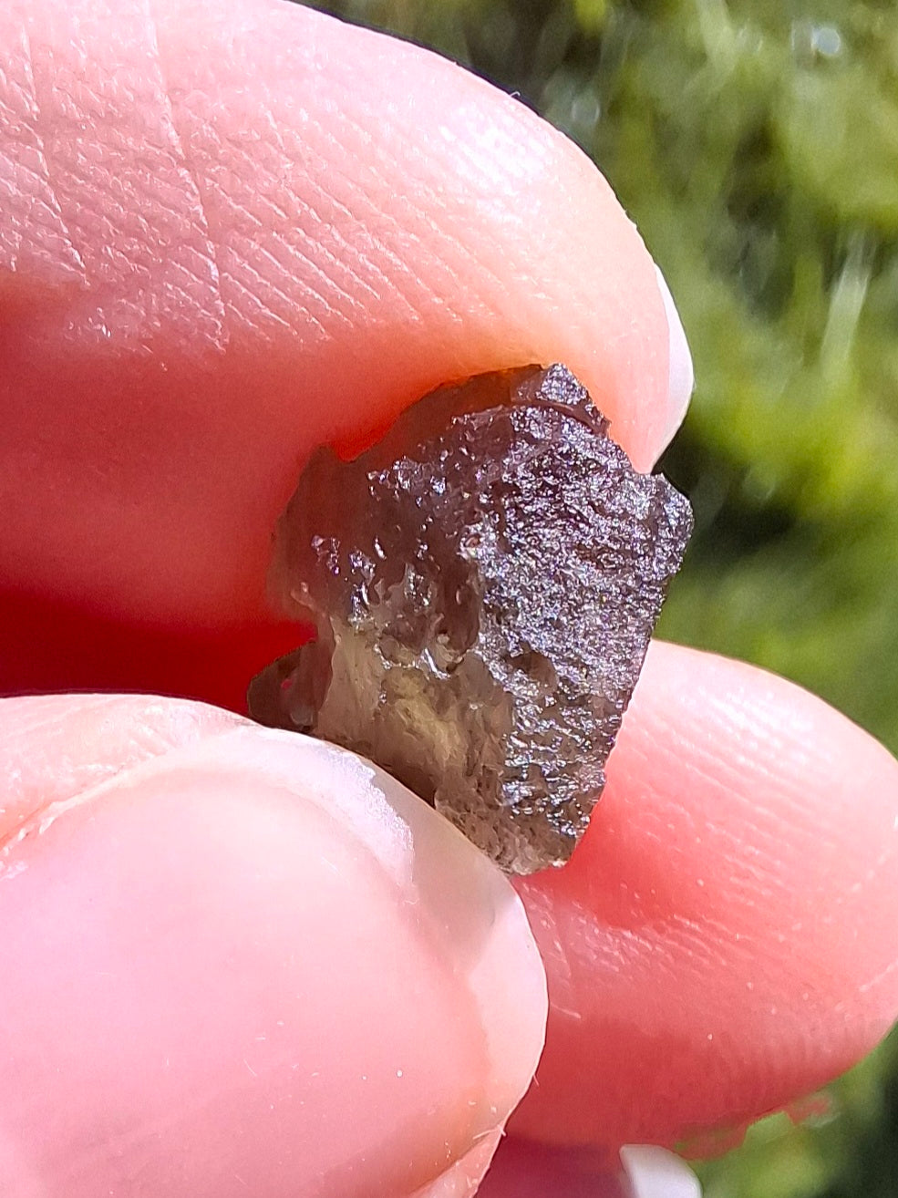 DRILLED, Moldavite Piece, 0.96g, Tektite (Ref: D27)