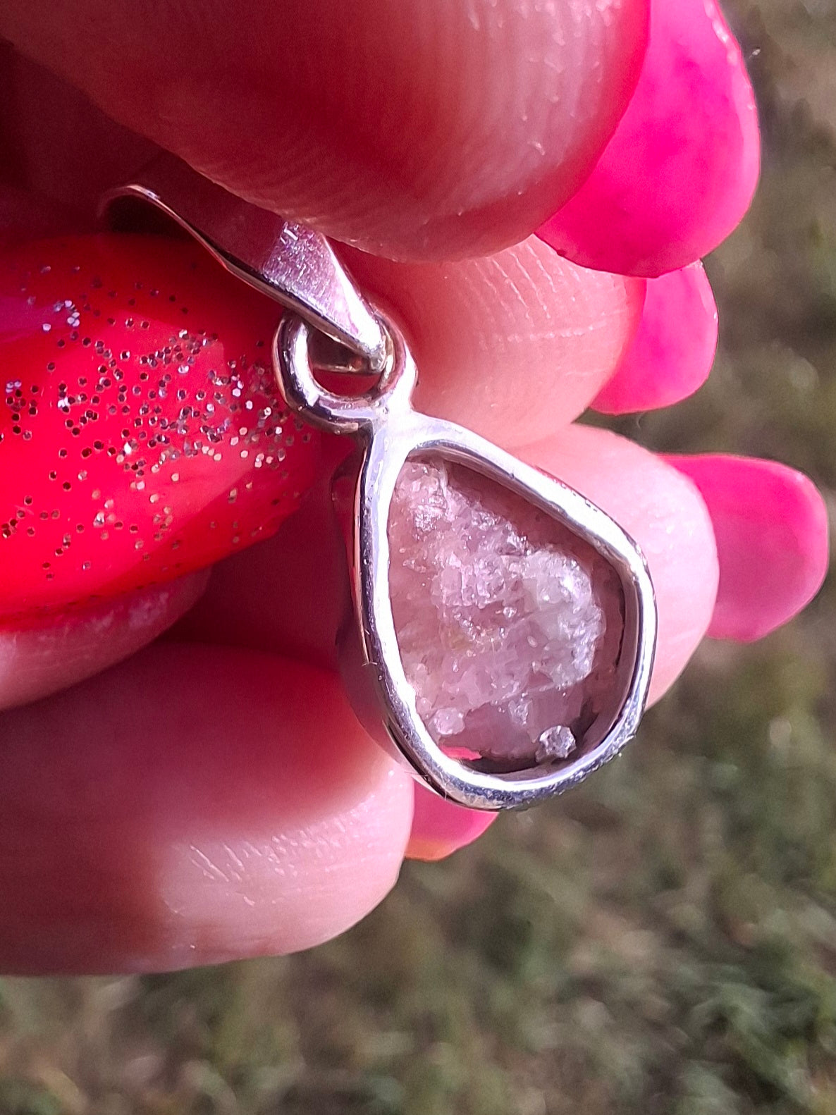 Pink Tourmaline Pendant, 925 Silver, Crystal (Ref: PT30)