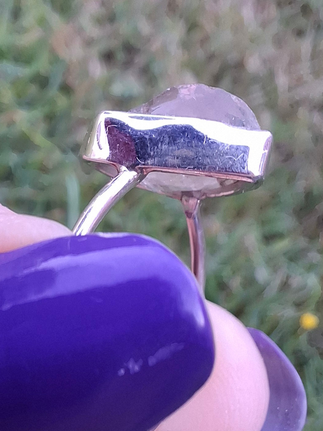 Libyan Desert Glass Ring, size U, 925 Silver, Tektite (Ref: LR52)