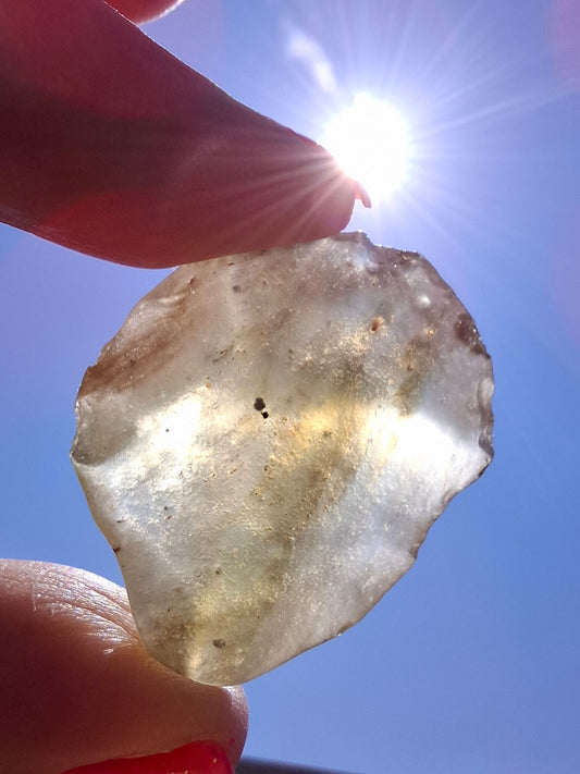 Libyan Desert Glass (darker) Piece, 12.00g, Tektite (Ref: L1377)