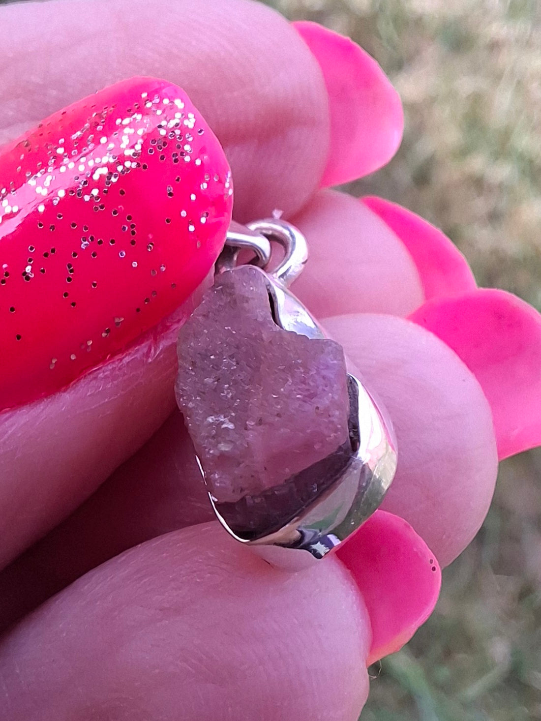 Pink Tourmaline Pendant, 925 Silver, Crystal (Ref: PT95)