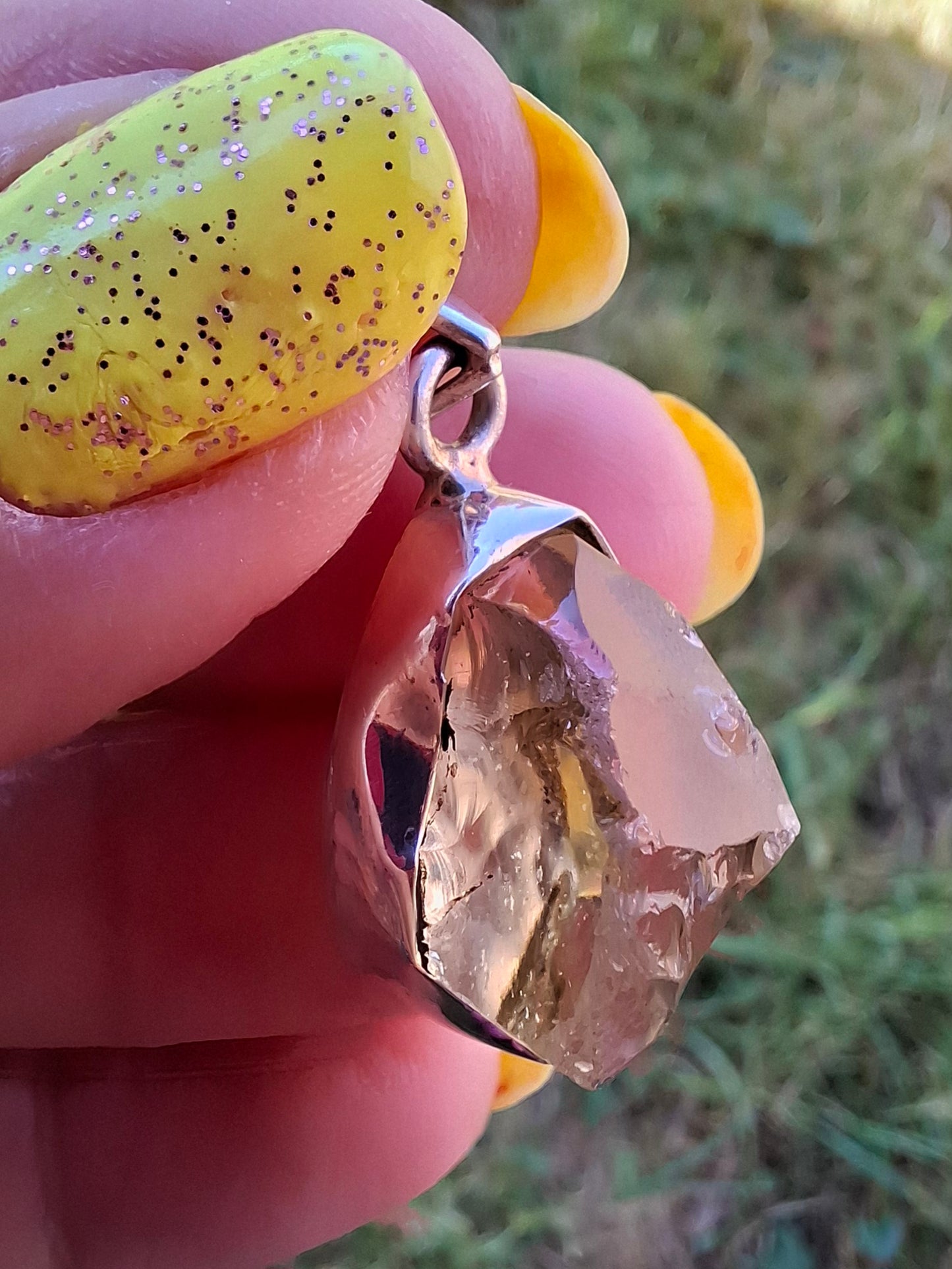 Libyan Desert Glass Pendant, 925 Silver, Tektite (Ref: LP112)