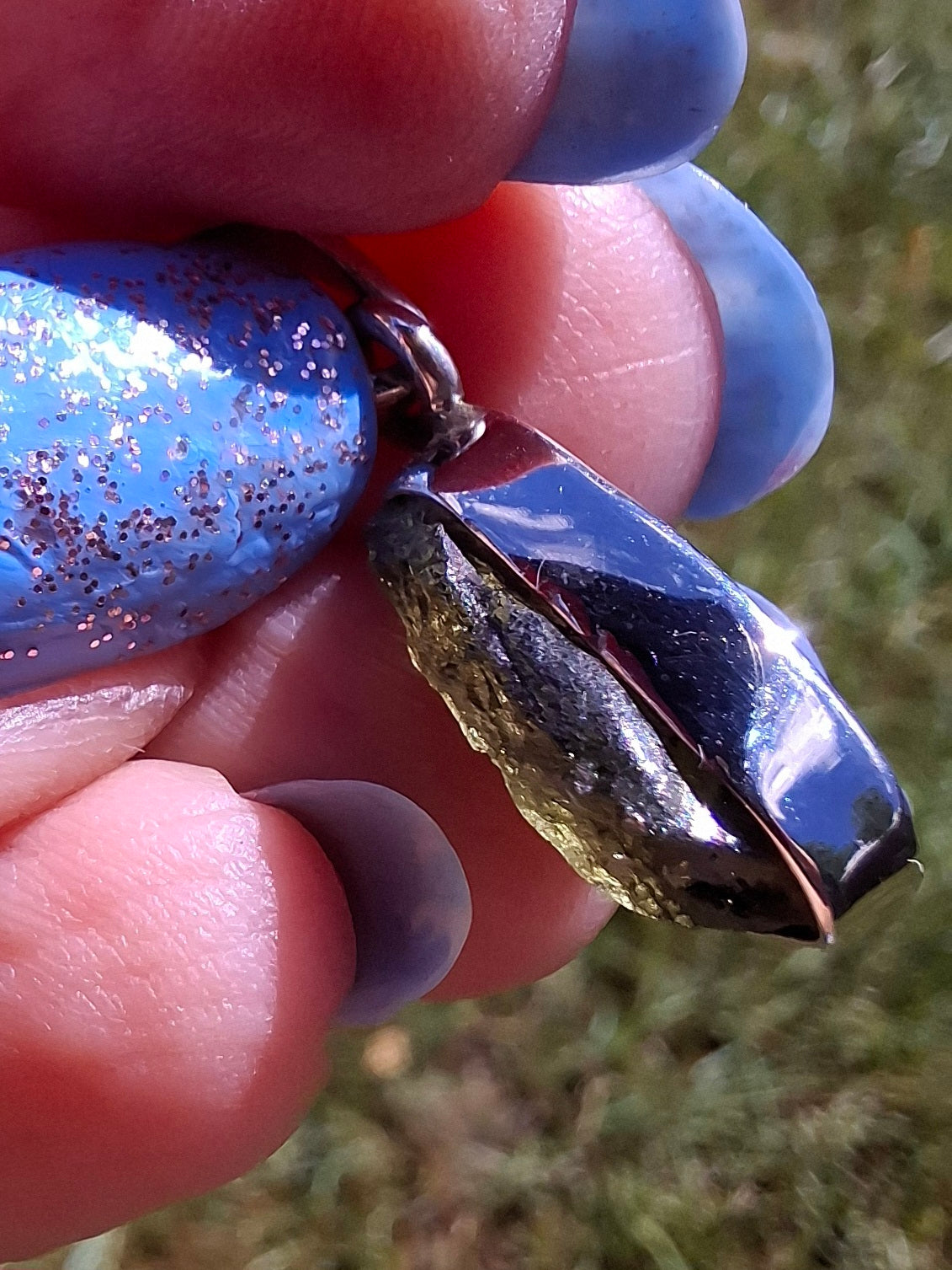 Moldavite Pendant, 925 Silver, Tektite (Ref: P79)