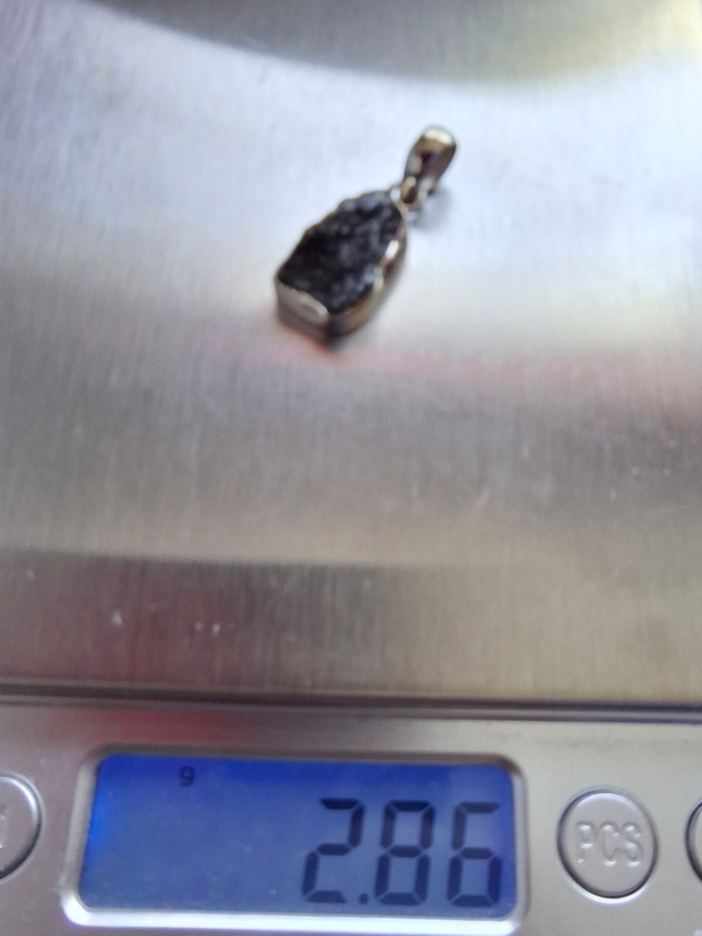Moldavite Pendant, 925 Silver, Tektite (Ref: P15)