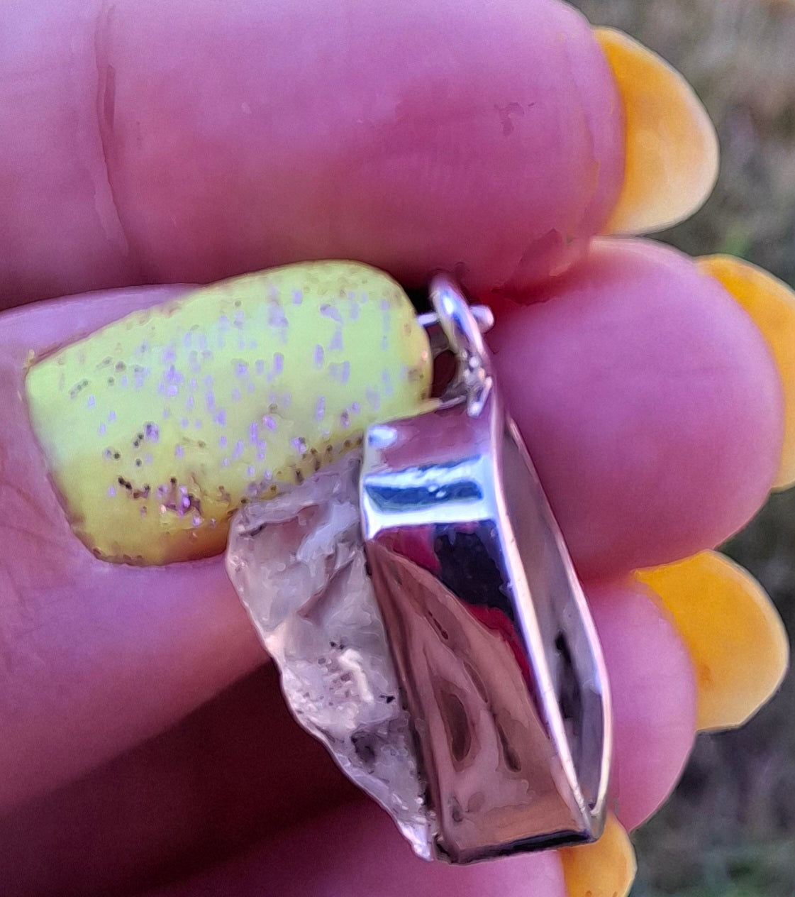 Libyan Desert Glass Pendant, 925 Silver, Tektite (Ref: LP113)