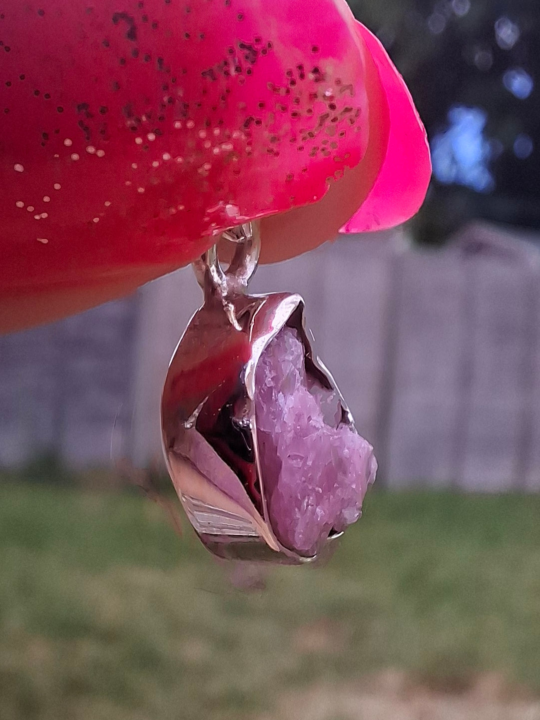 Pink Tourmaline Pendant, 925 Silver, Crystal (Ref: PT10)