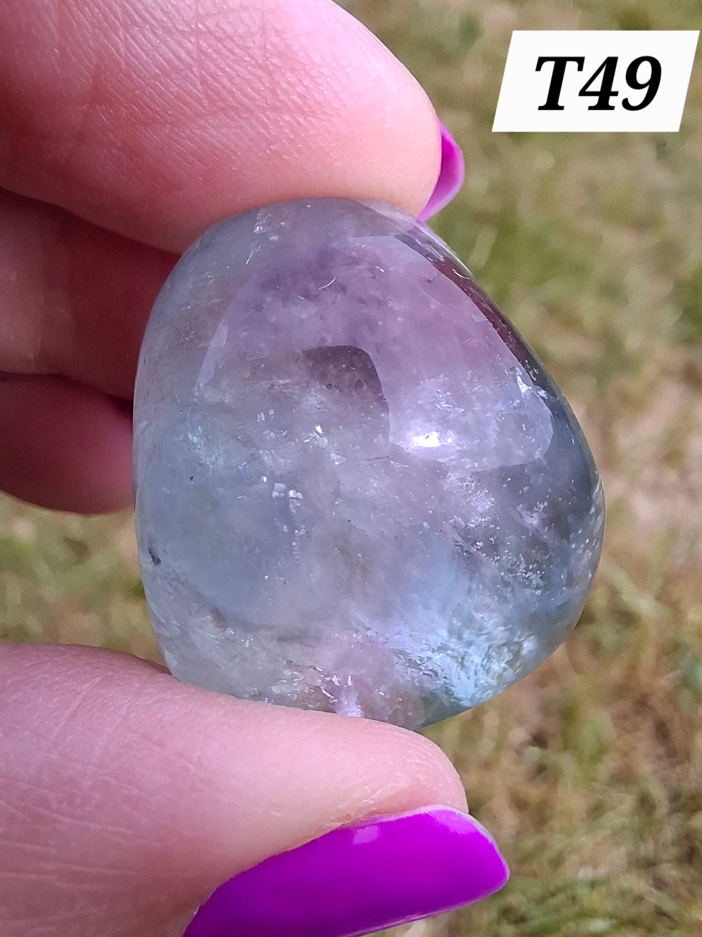Fluorite, Tumble Stone, Crystal 🌈 (Ref: T49)