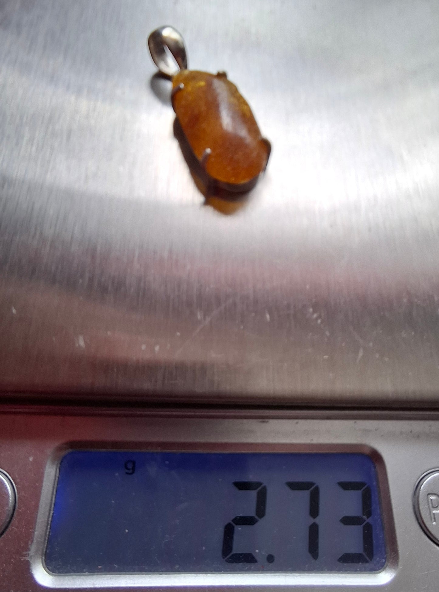 Baltic Amber Pendant, 925 Silver, Fossil (Ref: AP12)