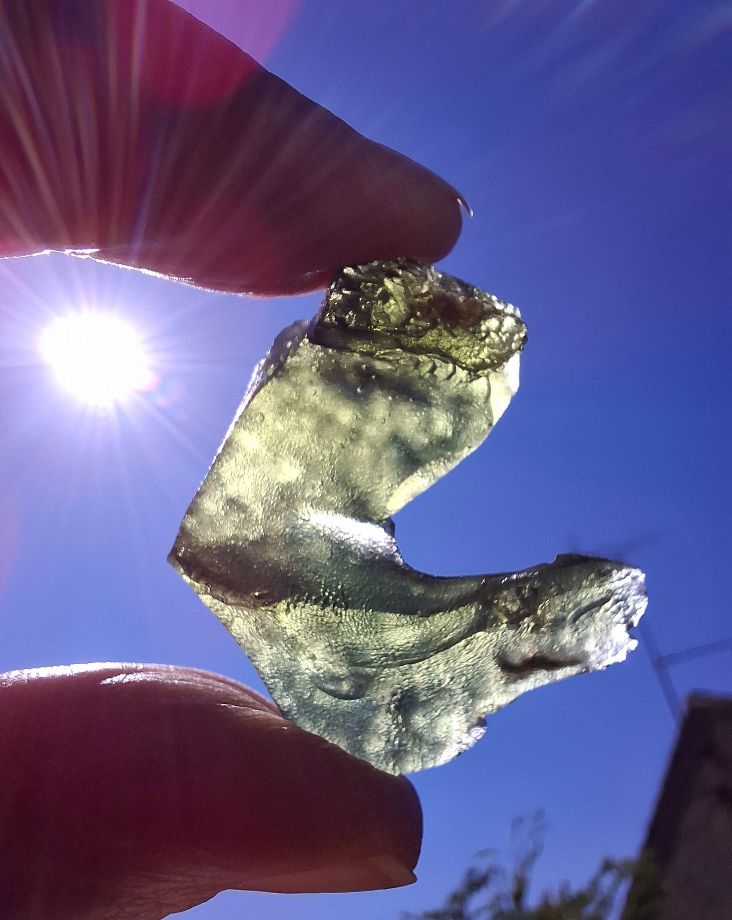 Moldavite Piece, NESMEN, 8.90g, Tektite (Ref: 1374)