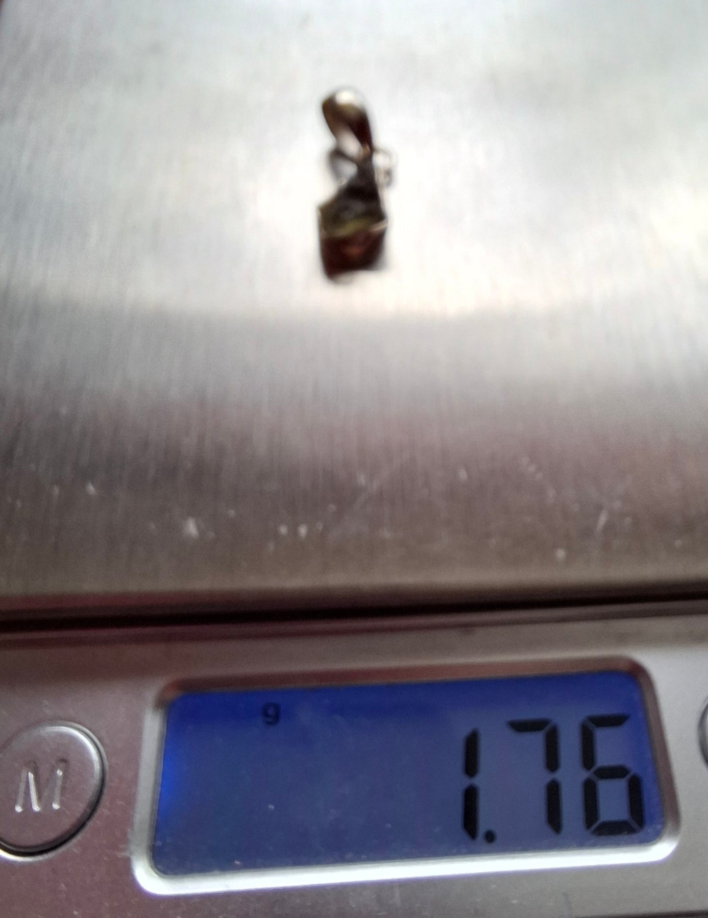 Moldavite Pendant, 925 Silver, Tektite (Ref: P65)