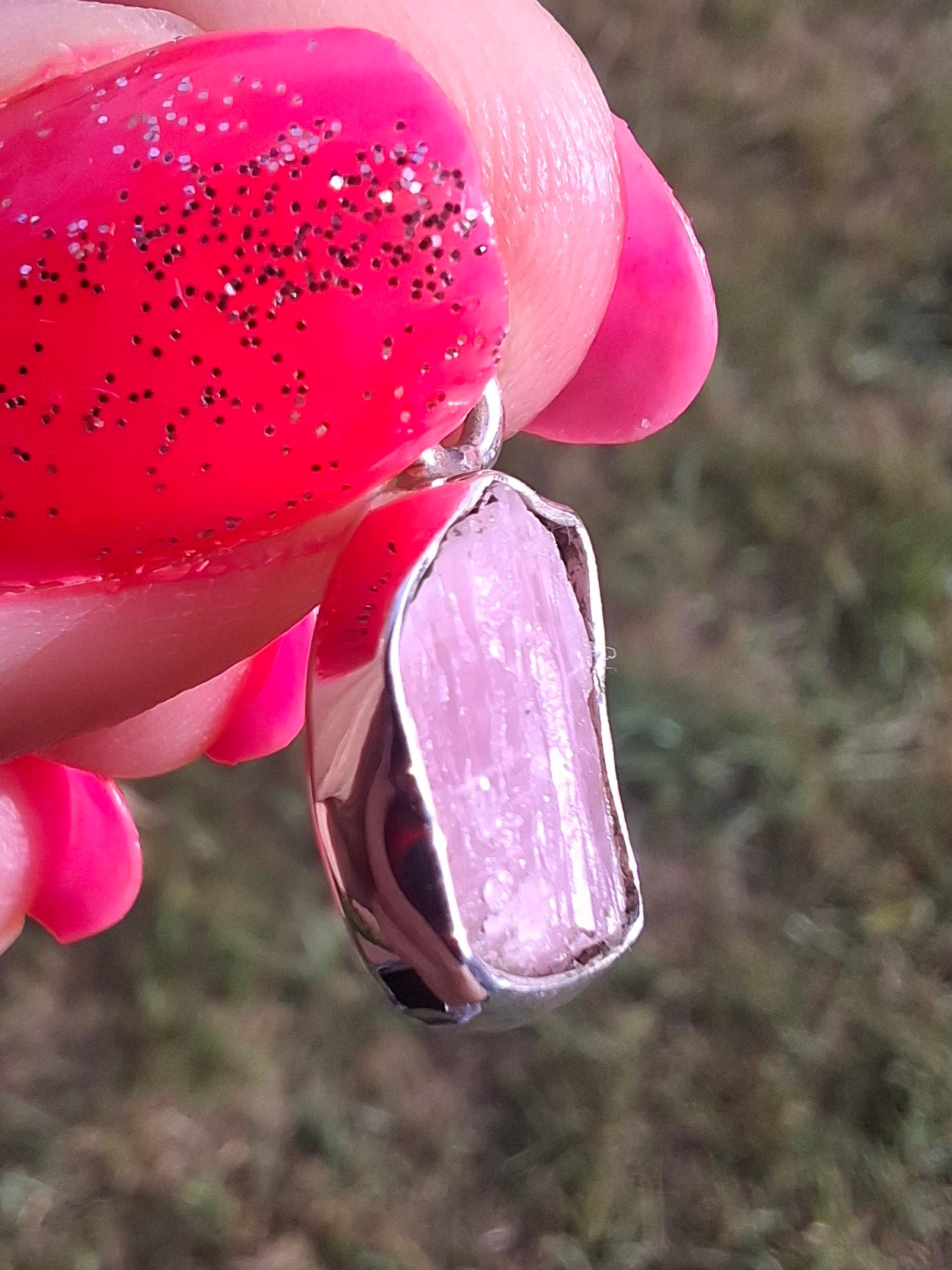 Pink Tourmaline Pendant, 925 Silver, Crystal (Ref: PT69)
