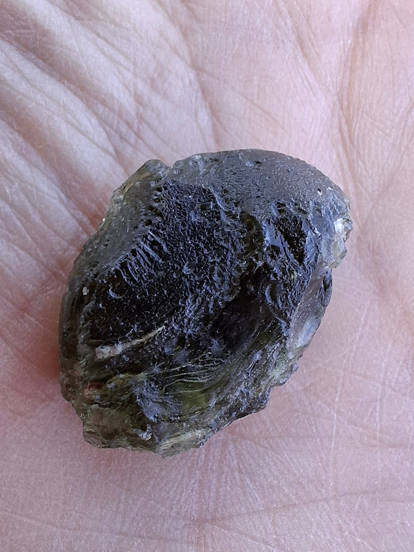 Moldavite Piece, NESMEN, 5.46g, Tektite (Ref: 1373)