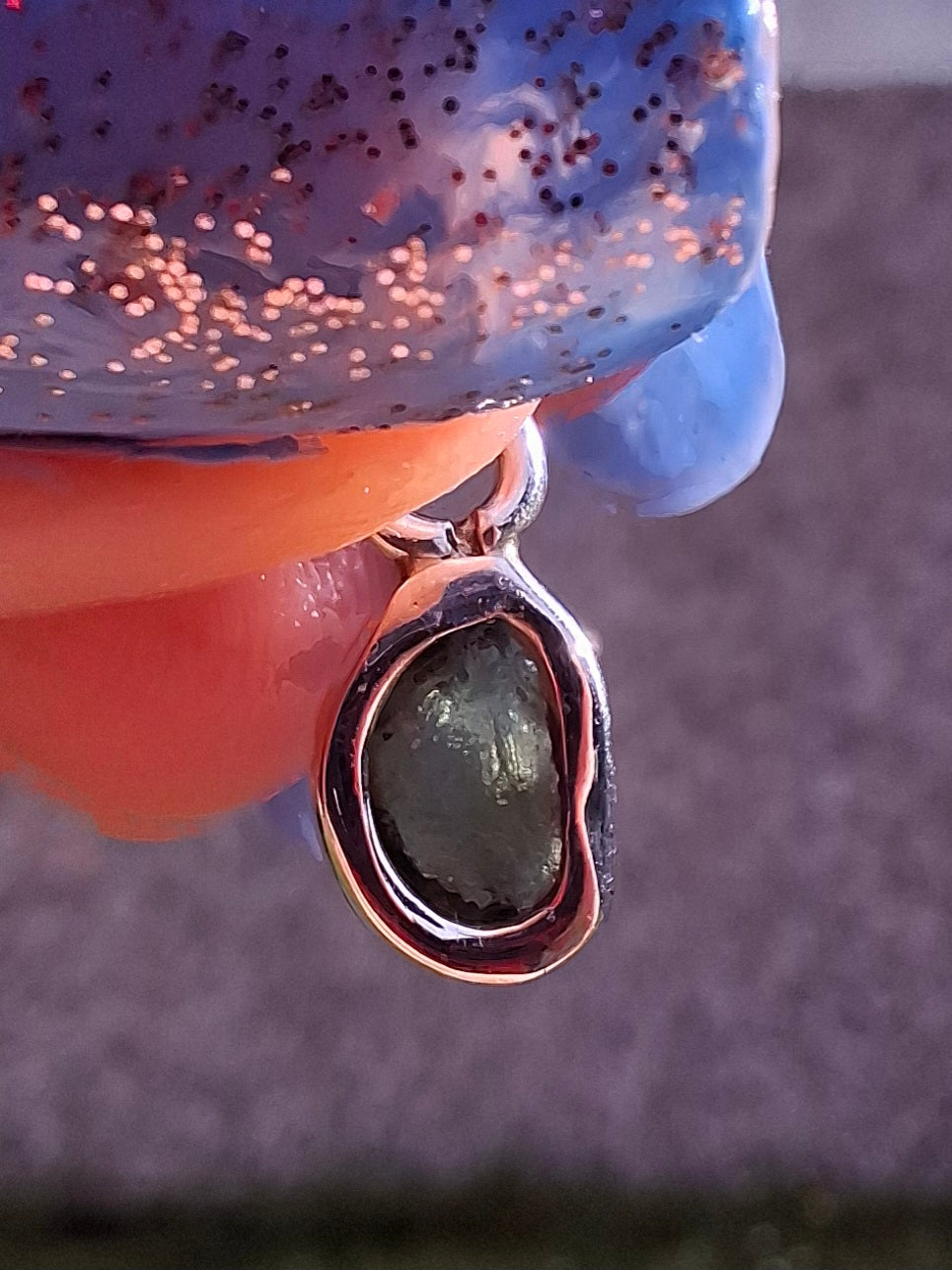 Moldavite Pendant, 925 Silver, Tektite (Ref: P53)