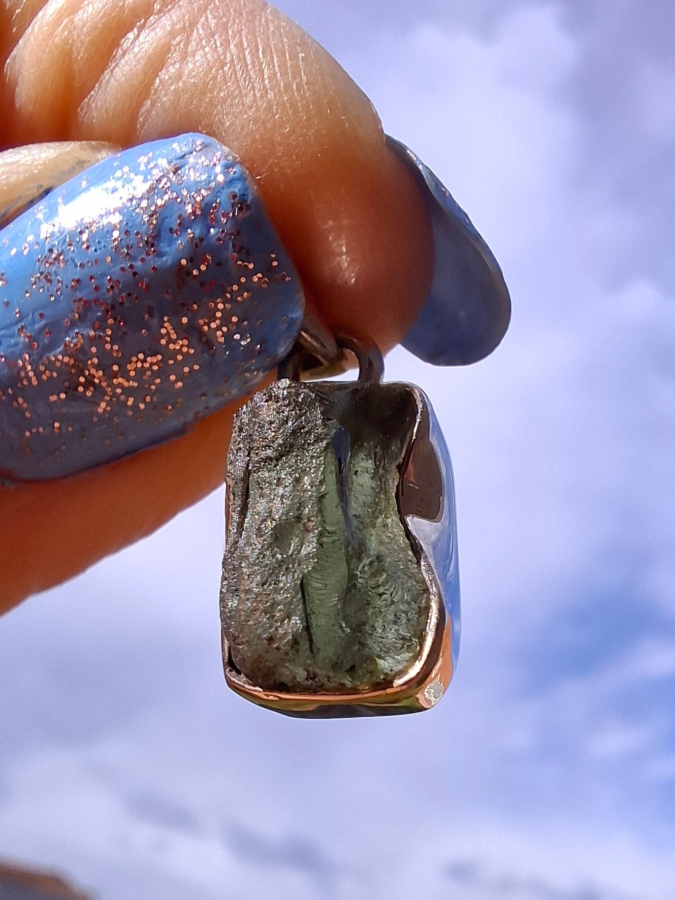 Moldavite Pendant, 925 Silver, Tektite (Ref: P31)