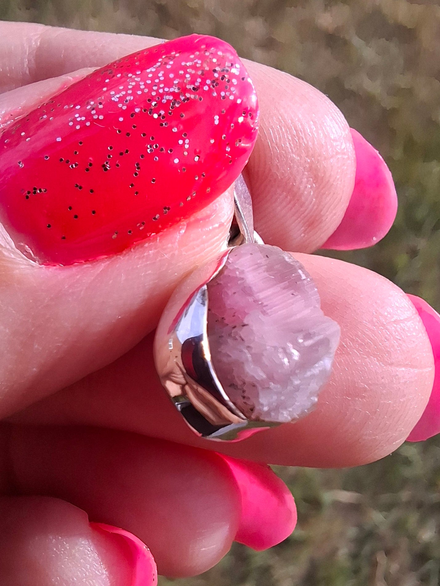 Pink Tourmaline Pendant, 925 Silver, Crystal (Ref: PT71)