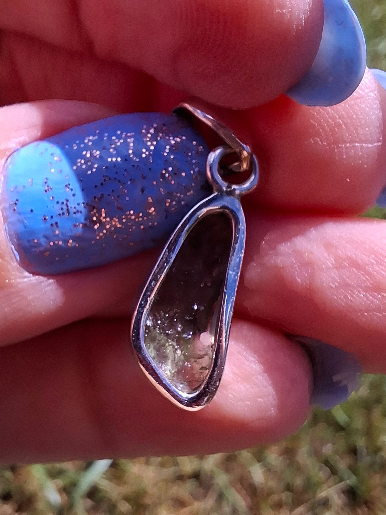 Moldavite Pendant, 925 Silver, Tektite (Ref: P94)