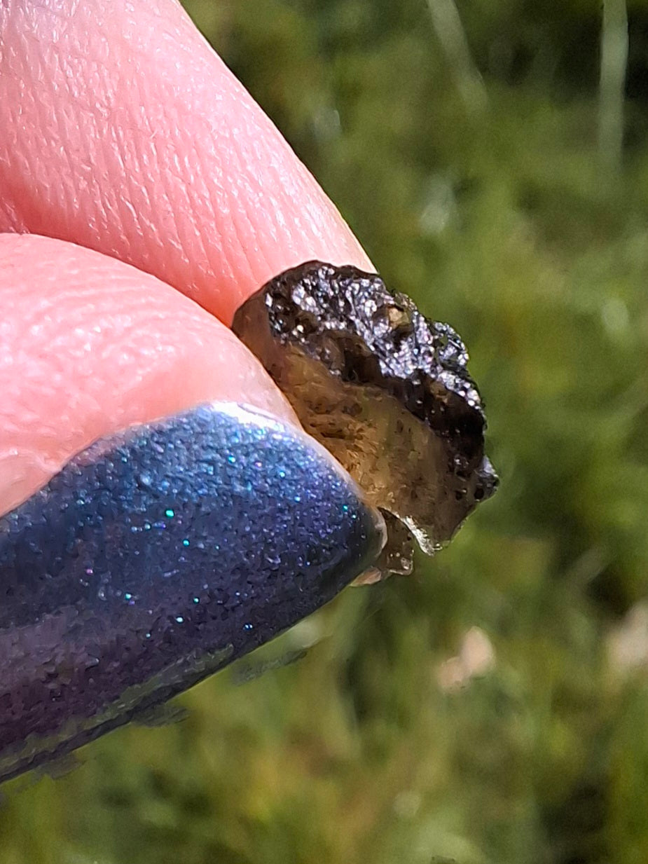Moldavite small Piece, 0.42g, Tektite (Ref: 1386)