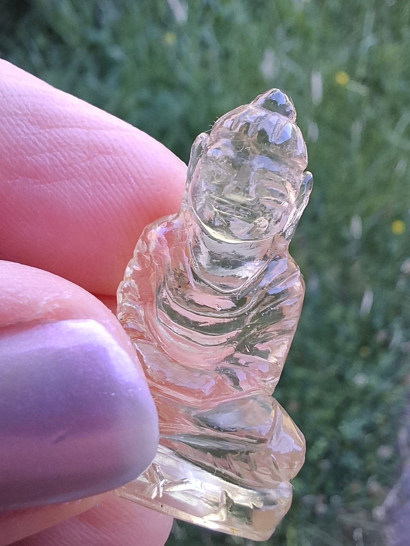 Libyan desert glass BUDDHA Carving, 4.81g, Tektite (LDG B4)