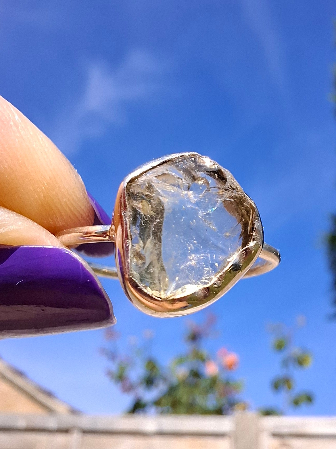 Libyan Desert Glass Ring, size large T, 925 Silver, Tektite (Ref: LR50)