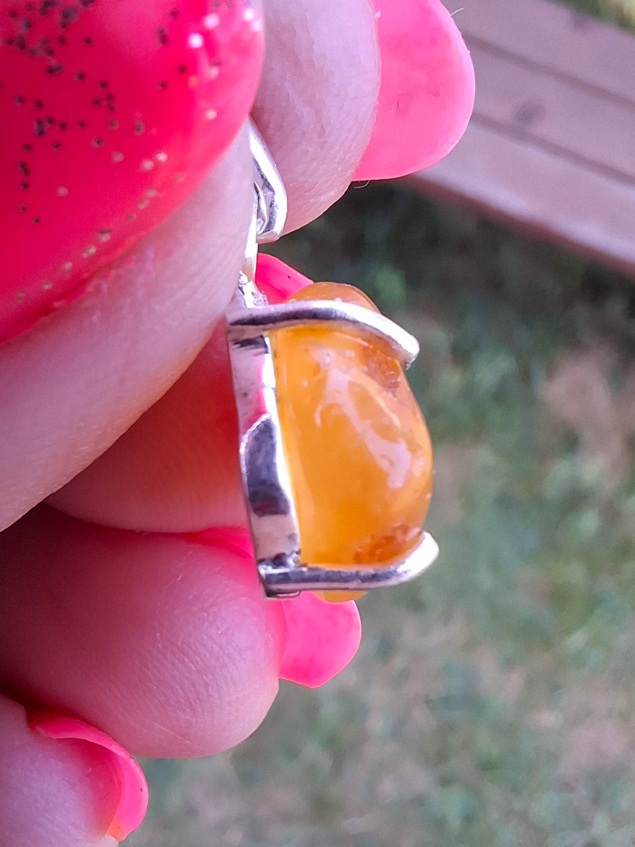 Baltic Amber Pendant, 925 Silver, Fossil (Ref: AP28)