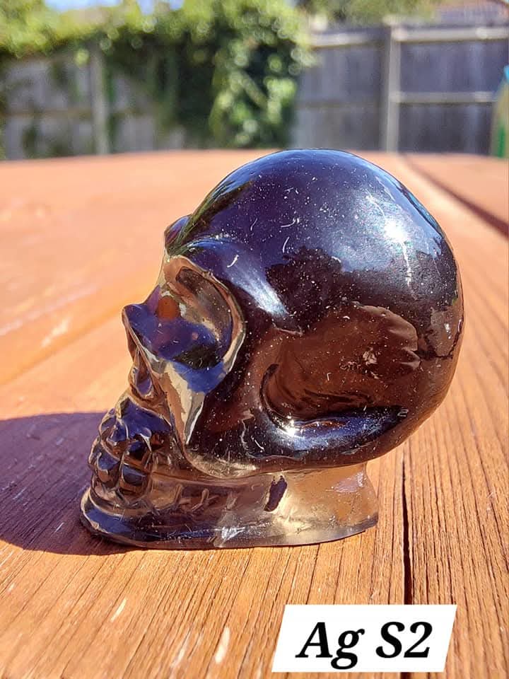 Agni Manitite SKULL Carving, Crystal (Ref: Ag S2)