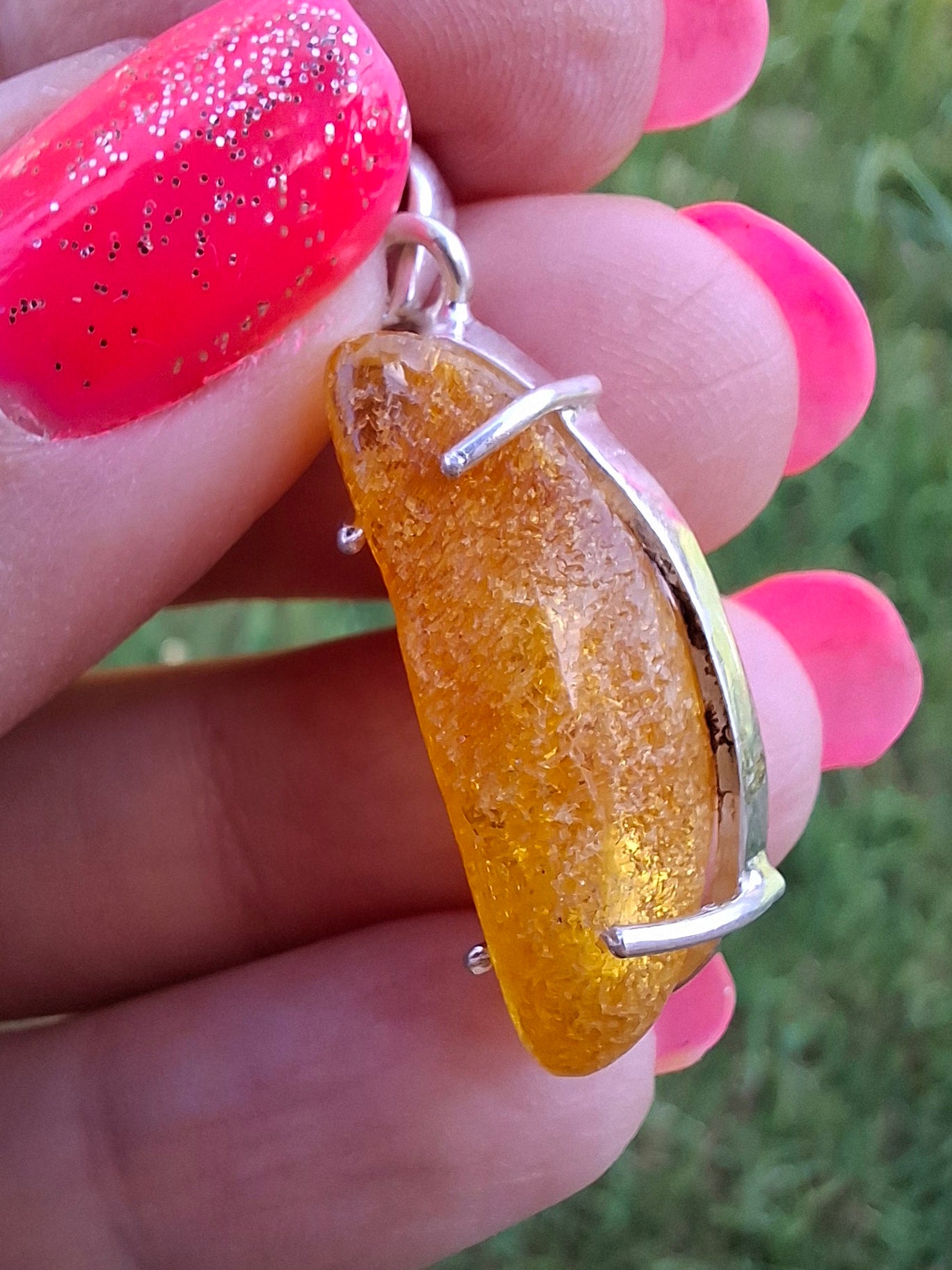 Baltic Amber Pendant, 925 Silver, Fossil (Ref: AP9)