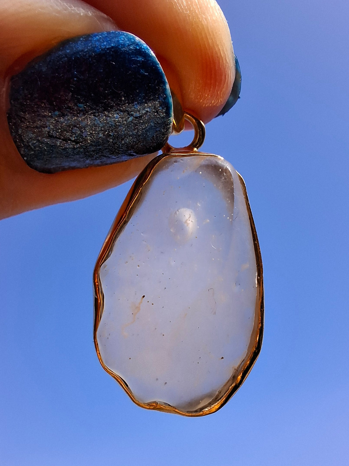 Libyan Desert Glass Pendant, 14K GOLD Plated, Tektite (Ref: LP114)