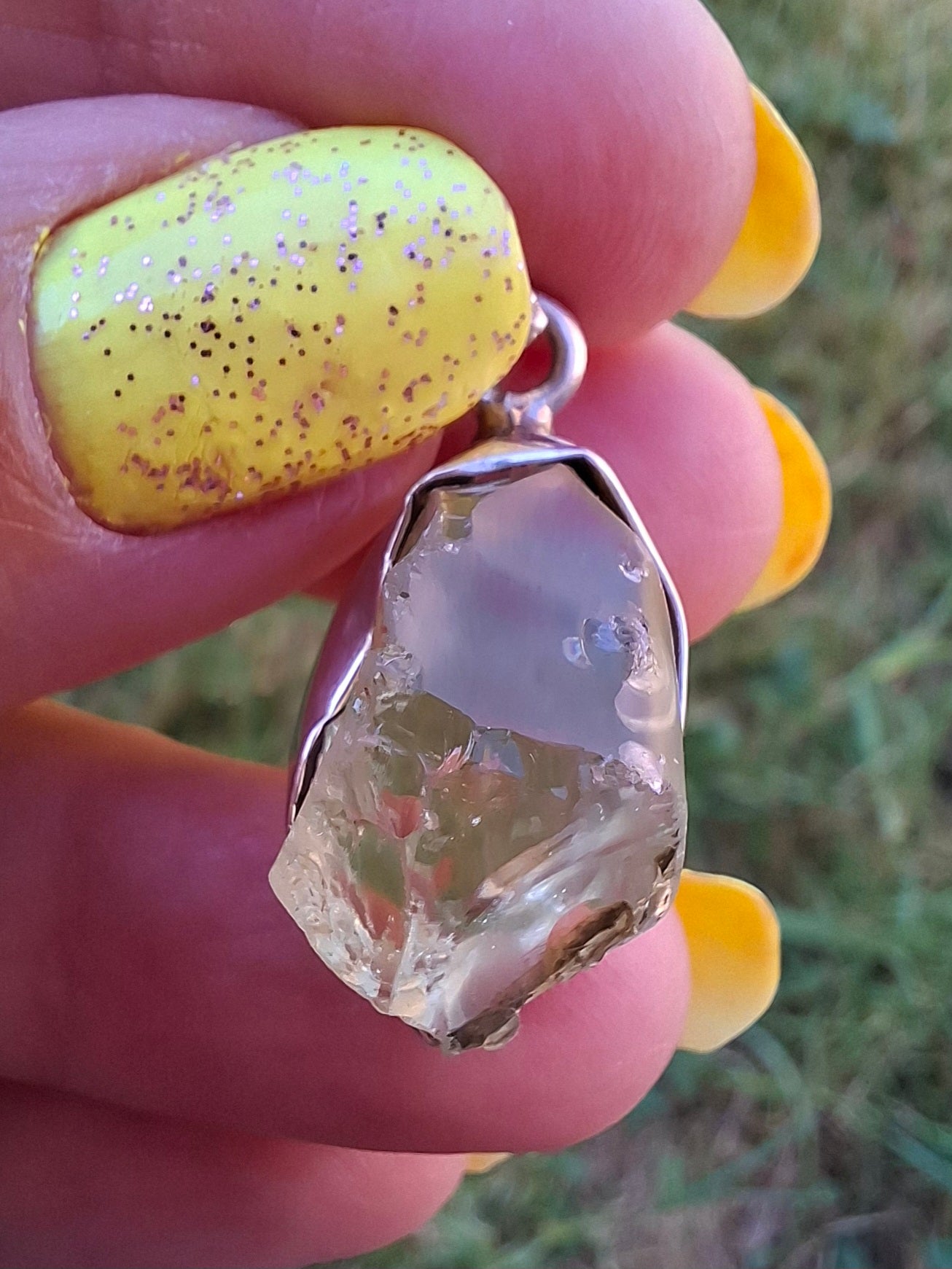 Libyan Desert Glass Pendant, 925 Silver, Tektite (Ref: LP112)