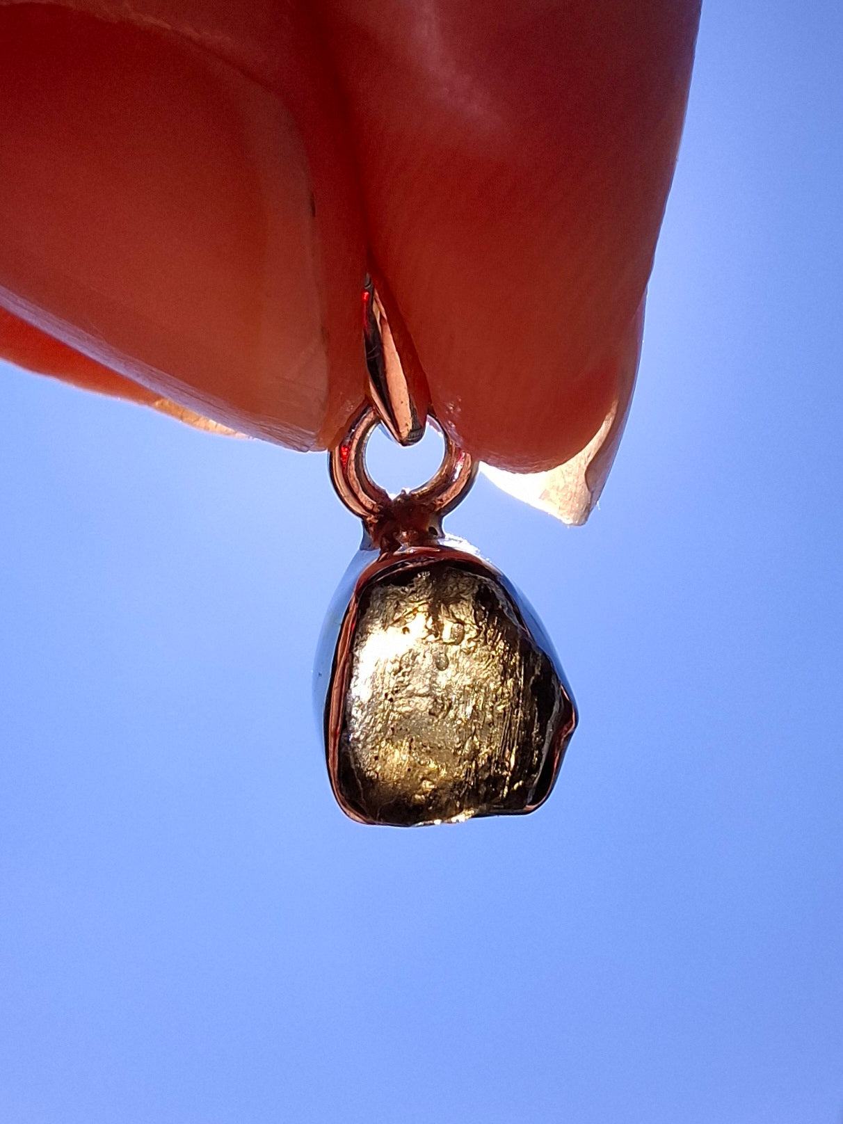 Moldavite Pendant, 925 Silver, Tektite (Ref: P56)