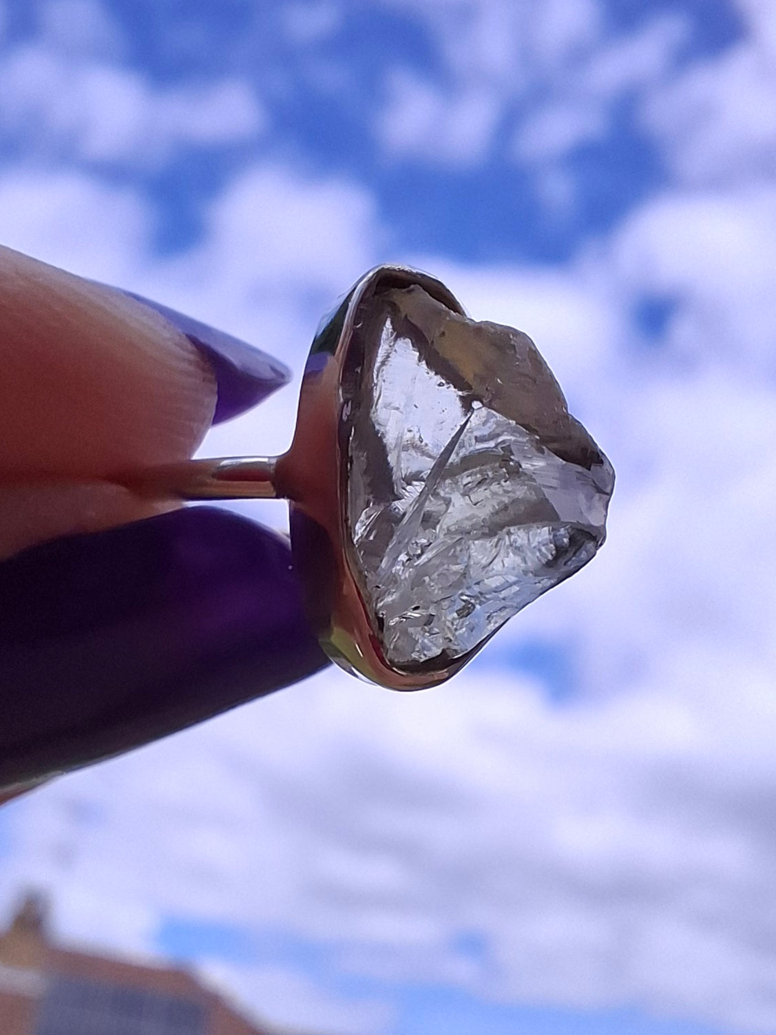 Libyan Desert Glass Ring, size large J/small K, 925 Silver, Tektite (Ref: LR10)