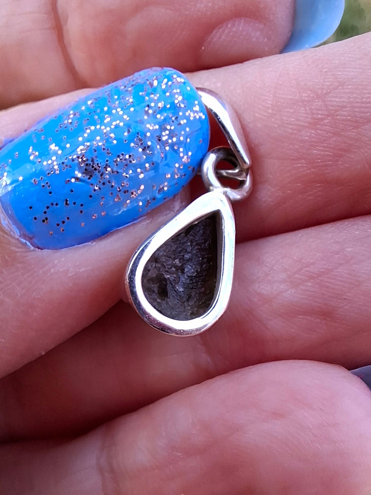 Moldavite Pendant, 925 Silver, Tektite (Ref: P42)