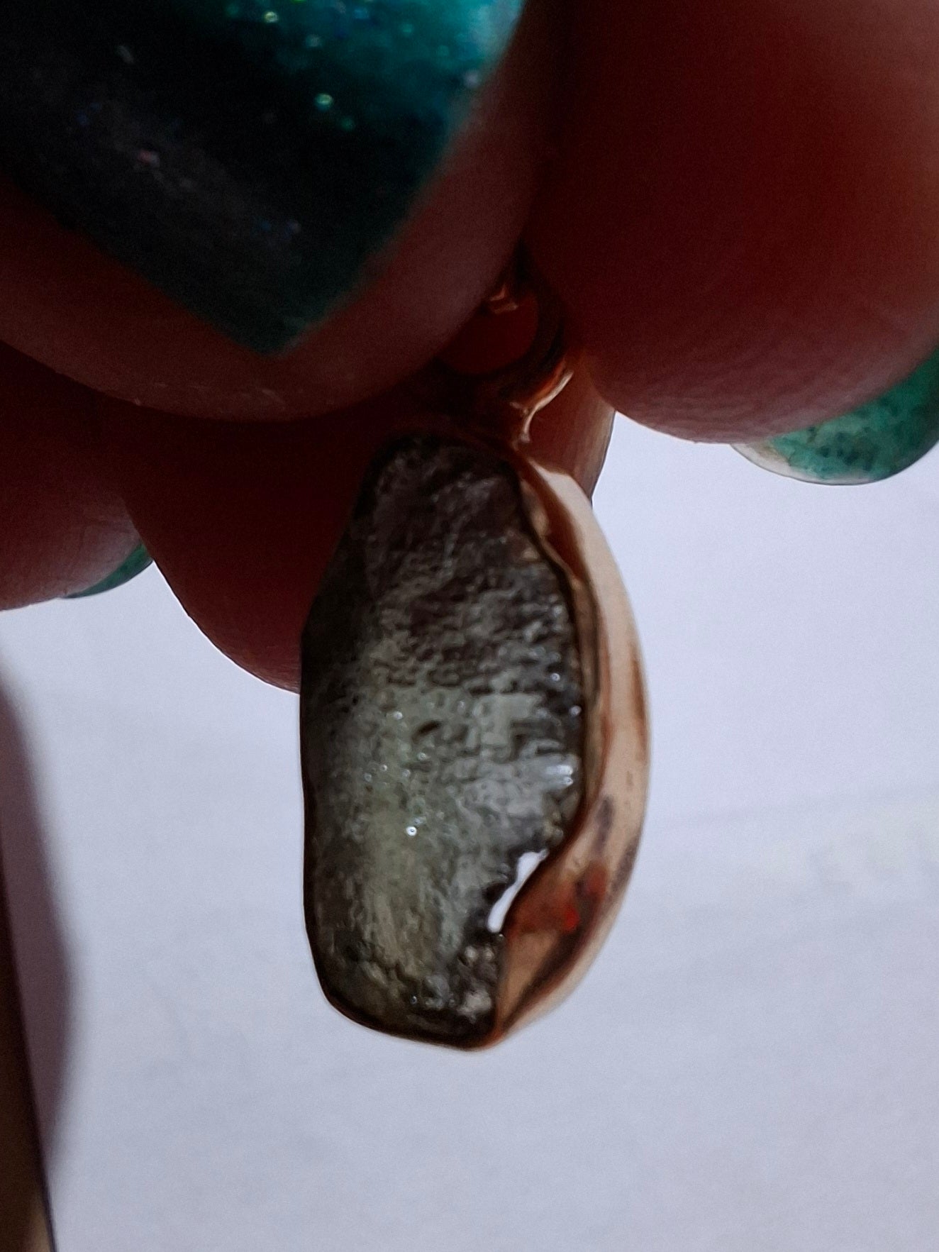 Moldavite Pendant, 14K GOLD Plated, Tektite (Ref: P450)