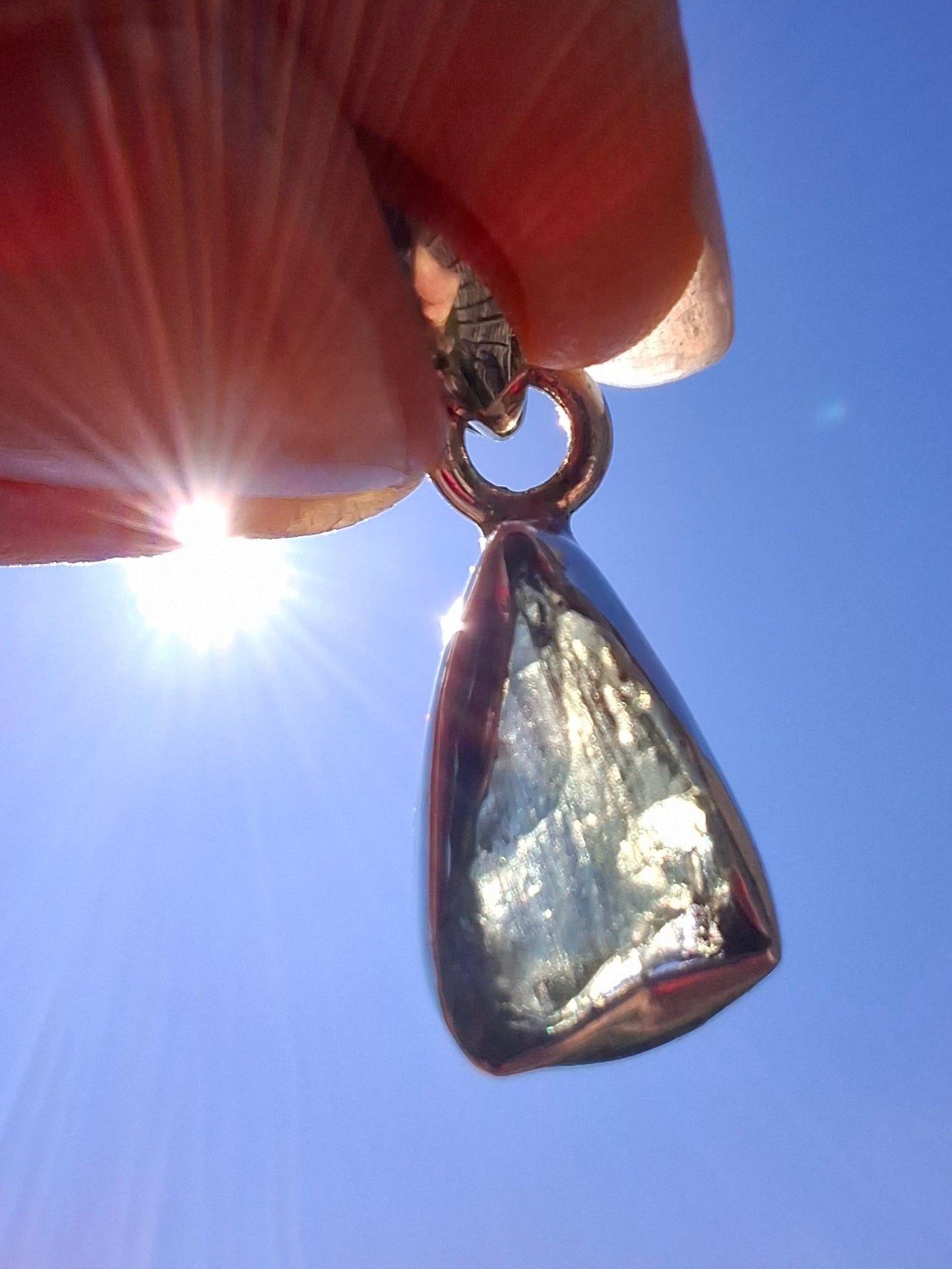 Moldavite Pendant, 925 Silver, Tektite (Ref: P30)