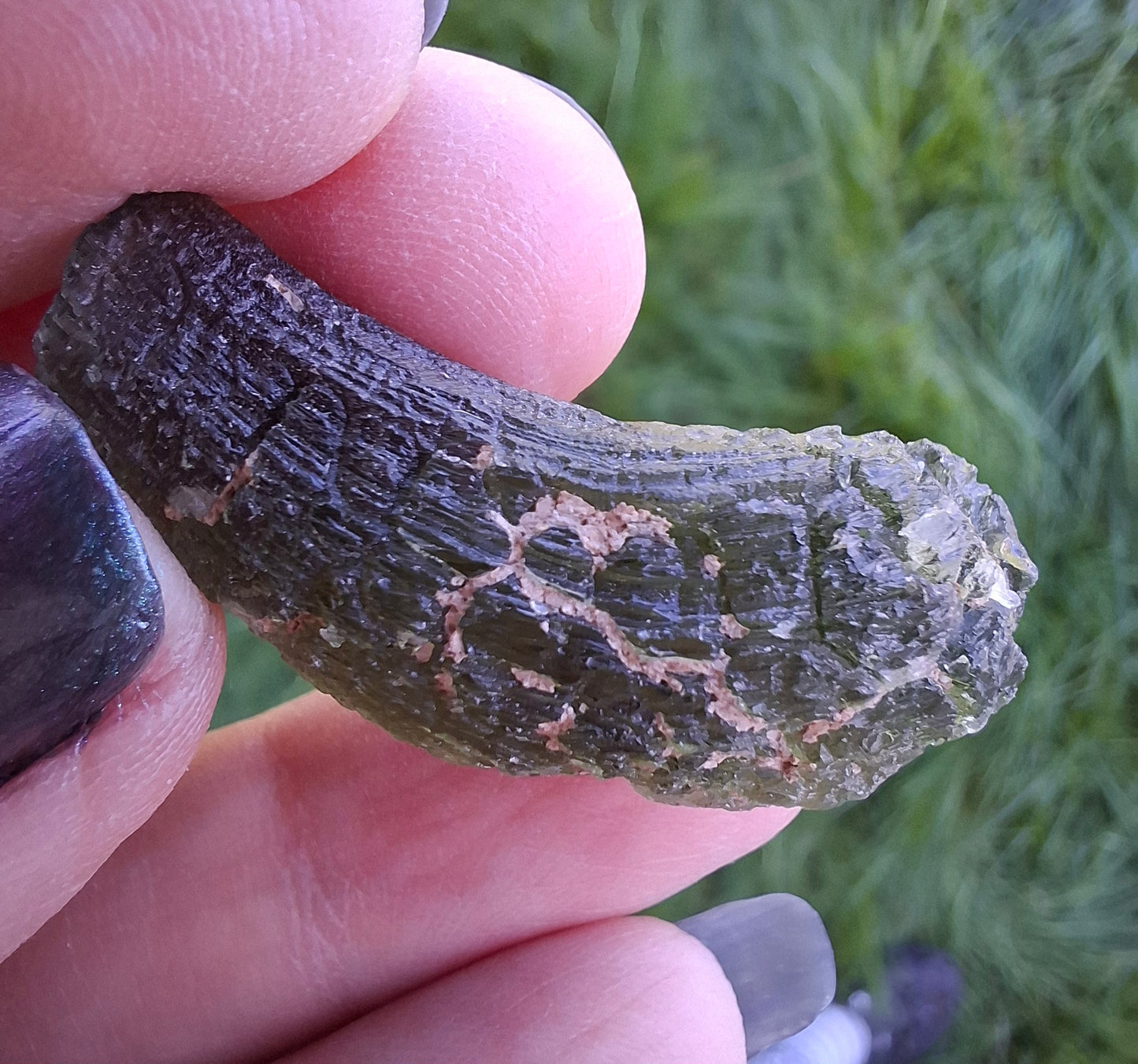 Moldavite Piece, NESMEN, 8.04g, Tektite (Ref: 1377)
