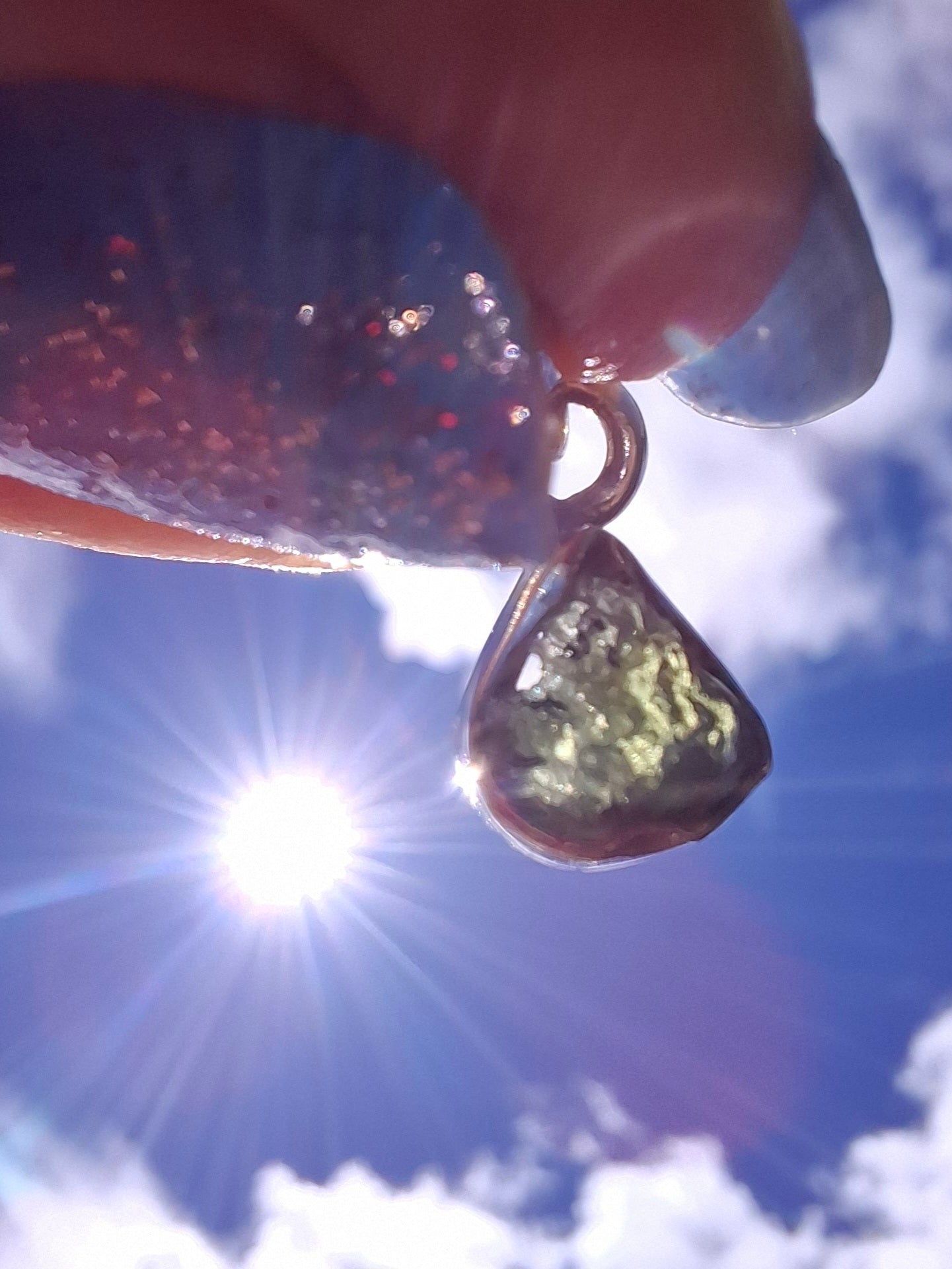 Moldavite Pendant, 925 Silver, Tektite (Ref: P85)