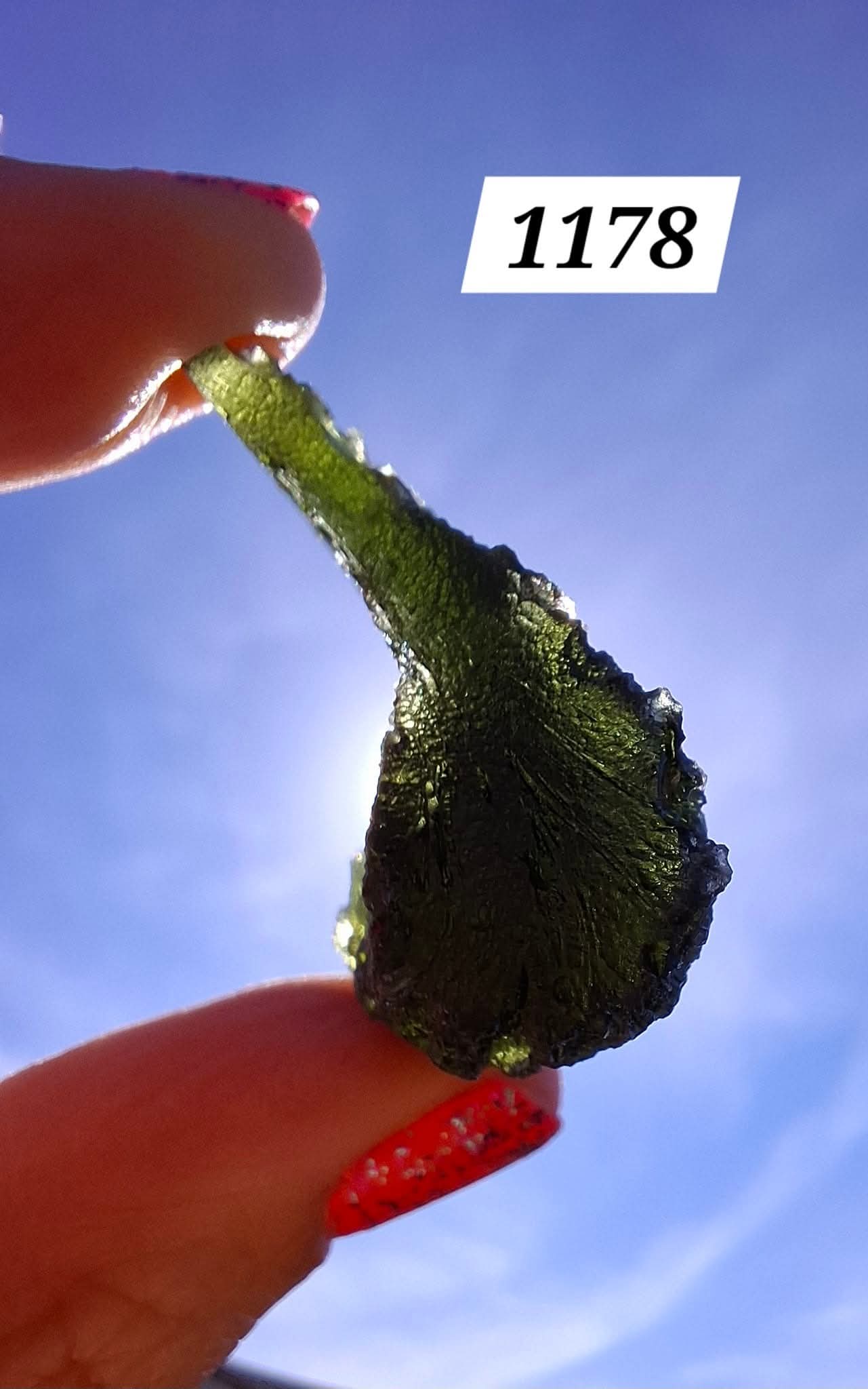 Moldavite Piece, SLAVCE, 13.52g, Tektite (Ref: 1178)