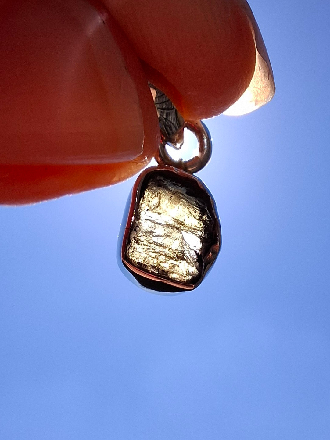 Moldavite Pendant, 925 Silver, Tektite (Ref: P44)