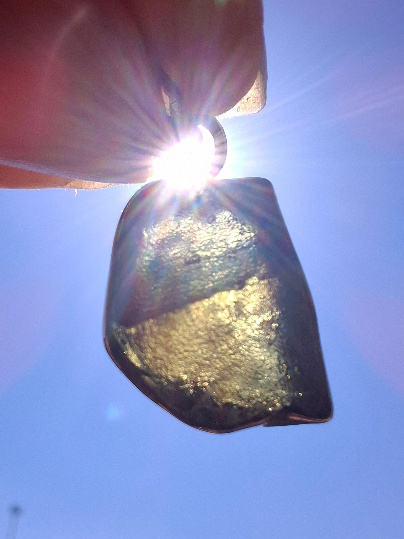 Moldavite Pendant, 925 Silver, Tektite (Ref: P2)
