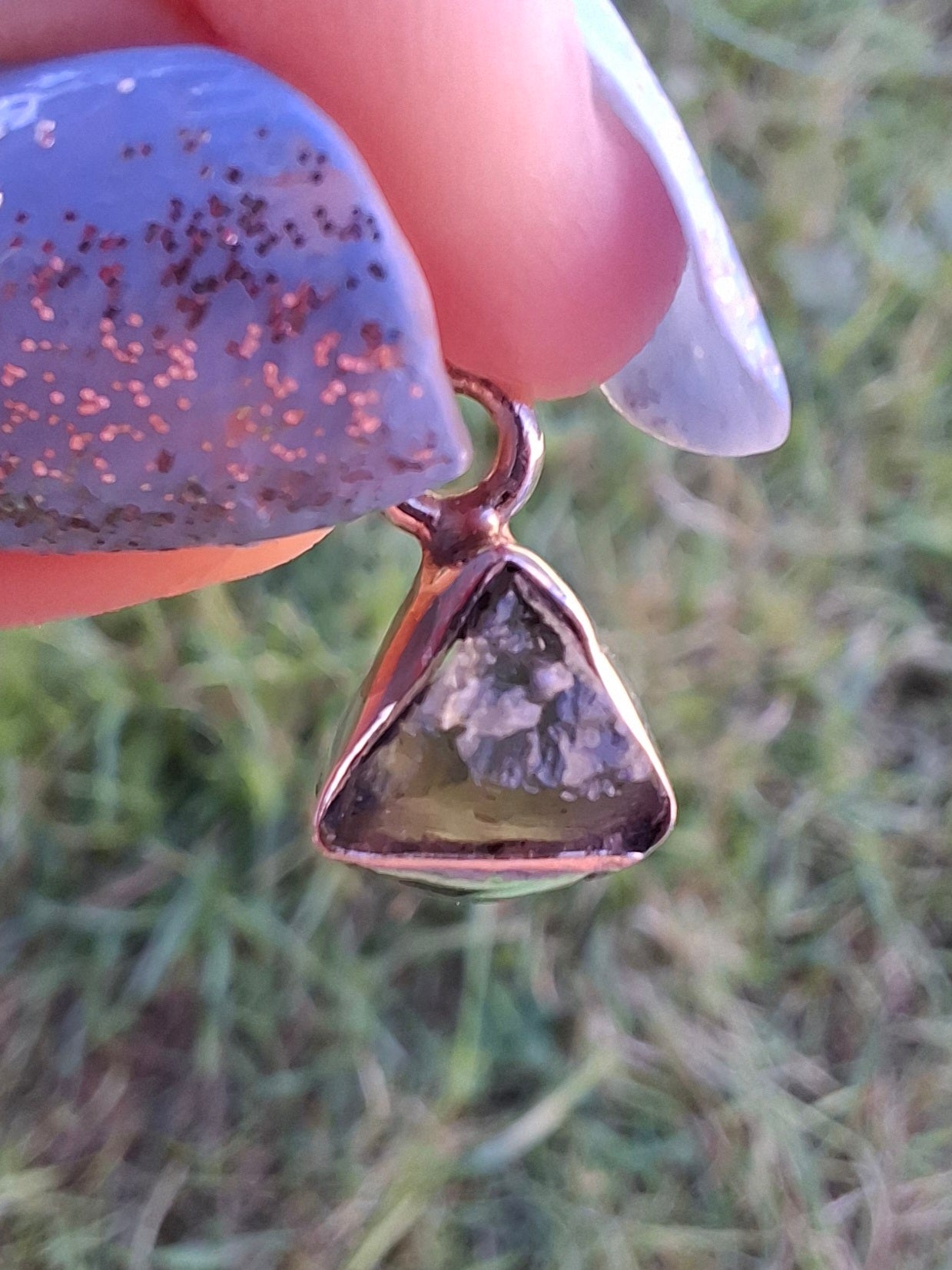 Moldavite Pendant, 925 Silver, Tektite (Ref: P83)