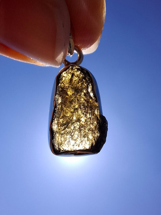 Moldavite Pendant, 925 Silver, Tektite (Ref: P15)