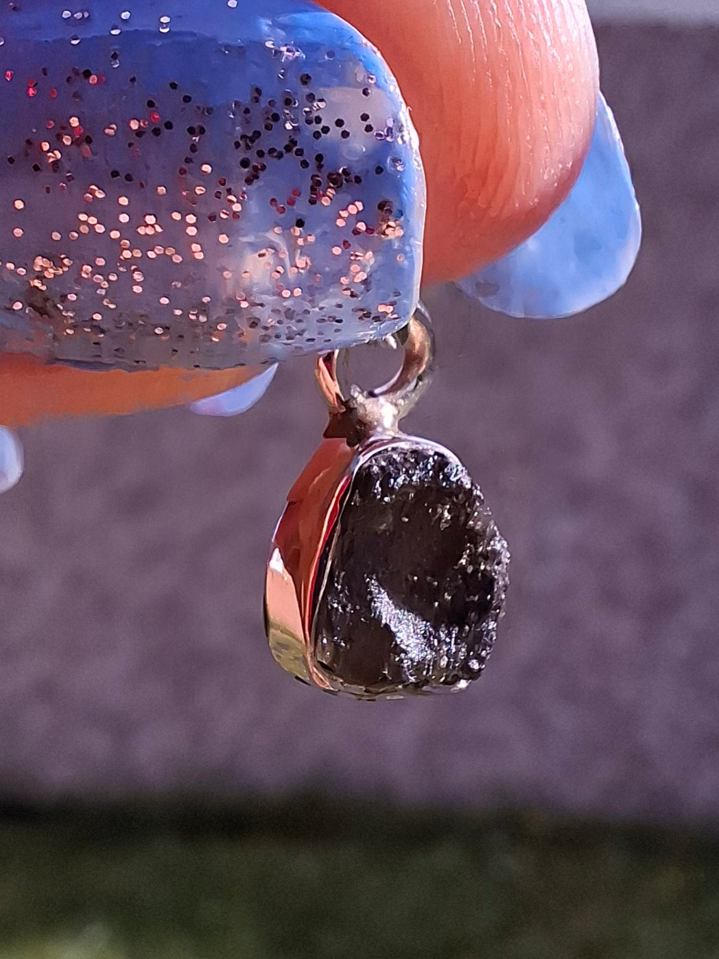 Moldavite Pendant, 925 Silver, Tektite (Ref: P56)