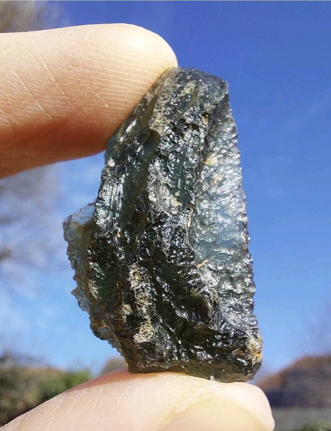 Moldavite Piece, CHLUM, 7.54g, Tektite (Ref: 1048)